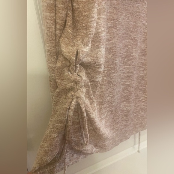 Knox Rose Cowl Neck Sweater Size XS Dusty Rose Drawstring Sides - Picture 4 of 6